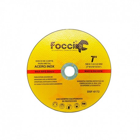 DISCO FOCCI CORTE METAL 7 X1/16X7/8