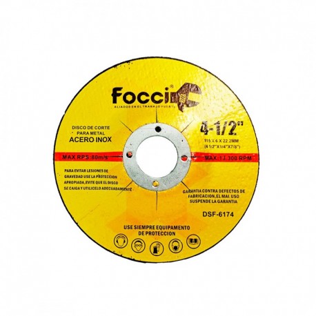 DISCO FOCCI PULIR METAL 4 1/2X1/4X7/8