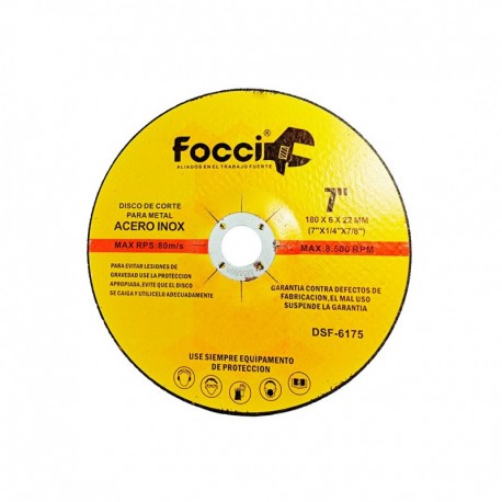 DISCO FOCCI PULIR METAL 7 X1/4X7/8