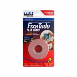 TEKBOND CINTA DOBLE FAZ EXT 25MMX2M ROJA