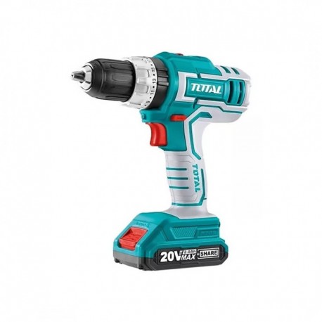 TOTAL TALADRO PERCUTOR 20V+2BATERIA 2AH+